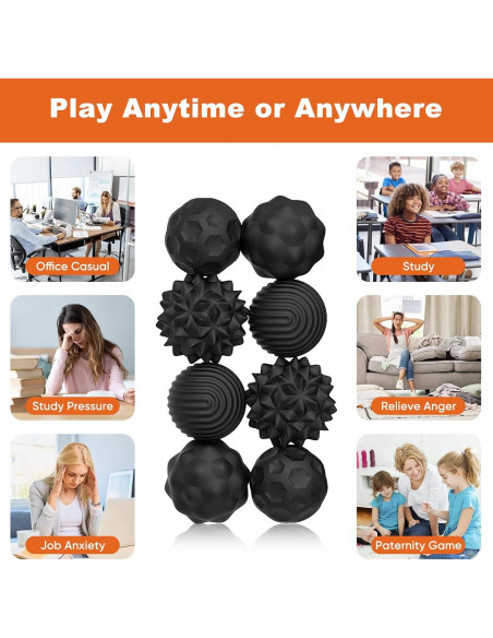 4 Bolas Antiestrés Magnéticas LACEVINE Silicona Negra 181g