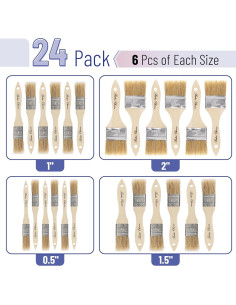 Juego de brochas de cerda natural Bates Choice - 24 piezas 2