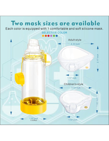 Espaciador de Inhalador de Silicona Suave Nessi OTC Azul