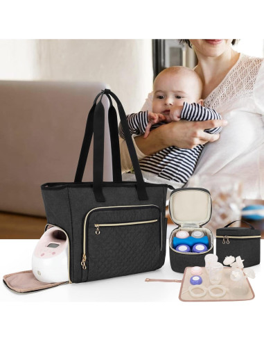 Bolsa para Extractor de Leche LUXJA Negra Compatible con Spectra S1/S2