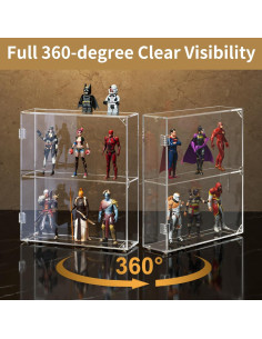 Caja de Exhibición Acrílica NIUBEE 2 Niveles para Coleccionables 2