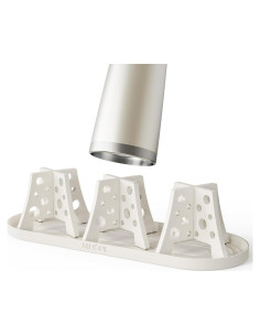 Conjunto 3 Soportes Secar Botellas Silicona NiHome Blanco