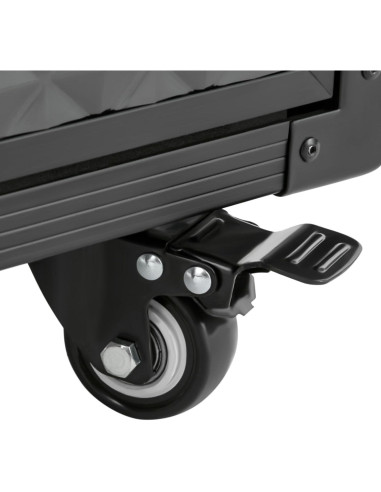 Carro de Maquillaje Rodante Grande Negro con Cerradura 4 Capas