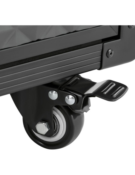 Carro de Maquillaje Rodante Grande Negro con Cerradura 4 Capas