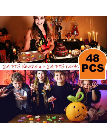 24 Llaveros Pop Antiestrés Halloween TOANWOD + Tarjetas