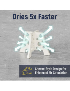 Conjunto 3 Soportes Secar Botellas Silicona NiHome Blanco 2