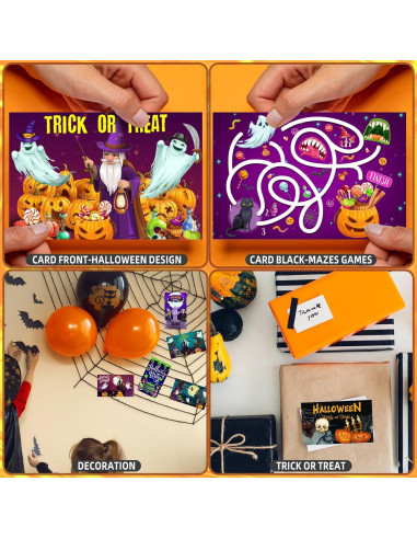 24 Llaveros Pop Antiestrés Halloween TOANWOD + Tarjetas