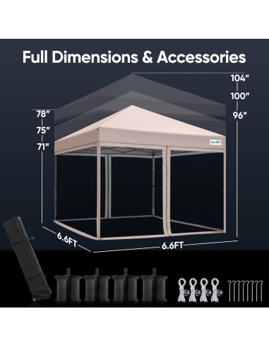 Carpa Canopy Plegable Quictent 2m x 2m con Mosquitera