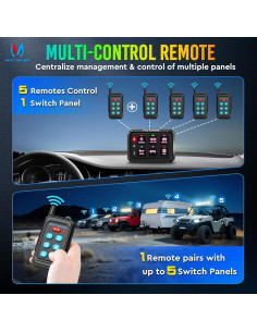 Interruptor Multifuncional MICTUNING RGB 6 Panel Control Remoto 70m 2
