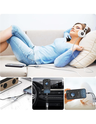 Adaptador 2 en 1 Opluz Lightning a 3.5mm para iPhone