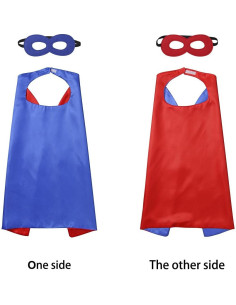 Capa de Superhéroe Azul Diffly con Máscara para Niños 70x70 cm 2