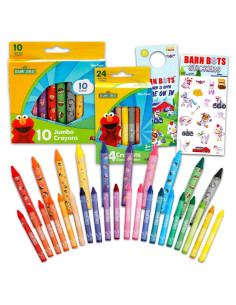 Set de Crayones Jumbo Plaza Sésamo - 34 Piezas para Niños