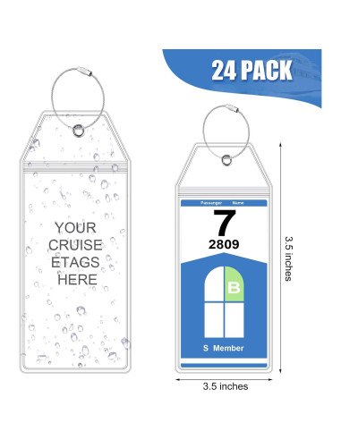 Woanger 24 Etiquetas de Equipaje Impermeables para Crucero 19x8.9cm
