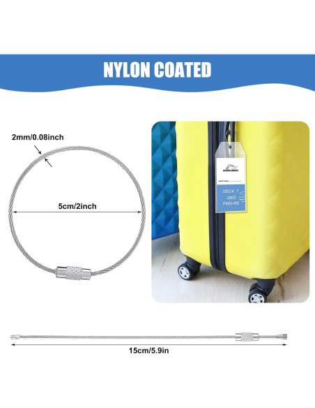 Woanger 24 Etiquetas de Equipaje Impermeables para Crucero 19x8.9cm Woanger 24 Etiquetas de Equipaje Impermeables para Crucero 19x8.9cm