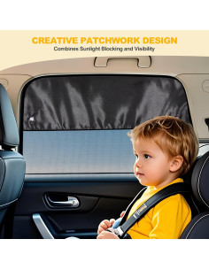 Cortinas Blackout para Ventanas de Auto XCBYT 99% Luz Solar 2 PCS 2