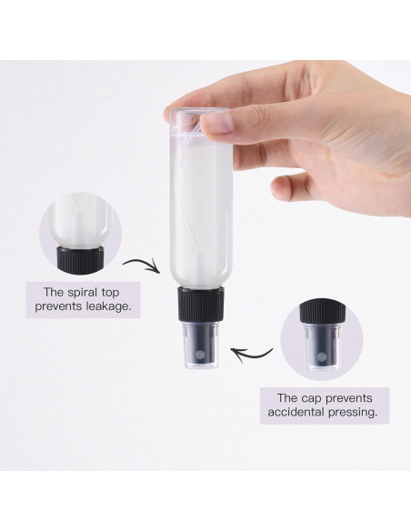 10 Botellas Spray 60ml Lisapack Transparentes Viaje