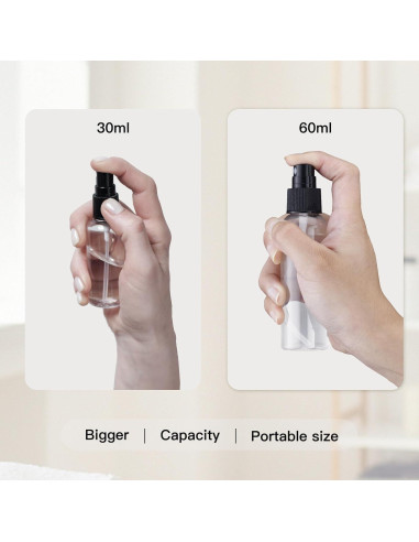 10 Botellas Spray 60ml Lisapack Transparentes Viaje