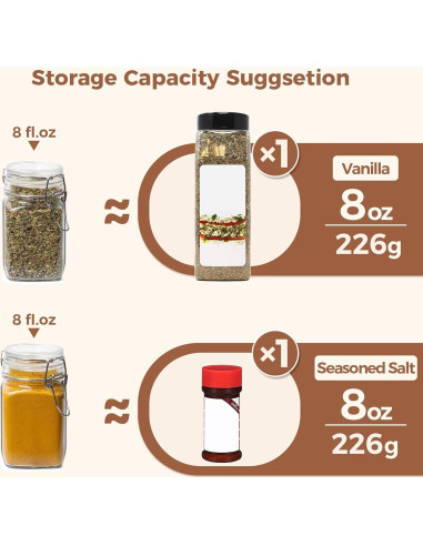 Conjunto de 12 tarros de vidrio herméticos ComSaf 240 ml