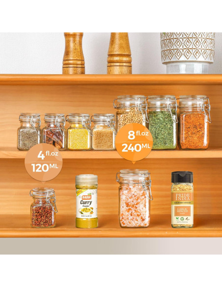 Conjunto de 12 tarros de vidrio herméticos ComSaf 240 ml Conjunto de 12 tarros de vidrio herméticos ComSaf 240 ml