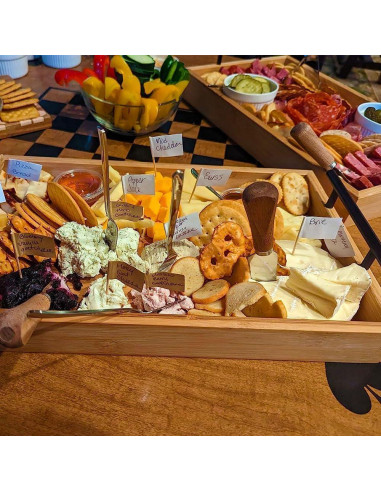 Juego de cuchillos de queso 6 piezas Linwnil con soporte de madera