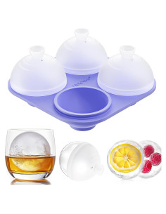 Molde de Hielo Redondo HONYAO 4 Bolas 6.1 cm Silicona BPA Libre