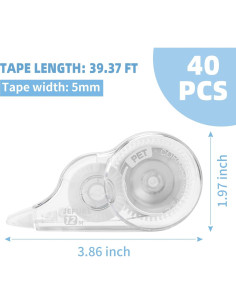 Cinta Correctora JEFURE 40 Pcs 0.51 cm Blanca Resistente 2