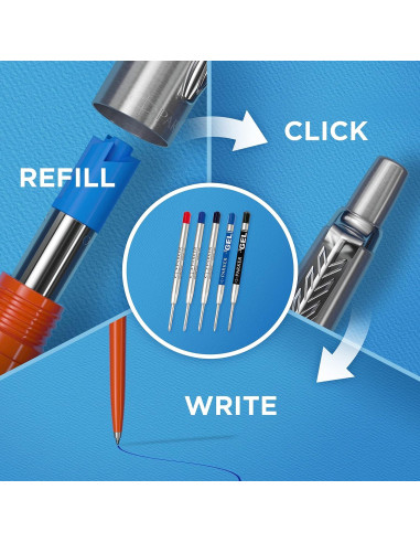 Bolígrafo Parker Jotter Acero Inoxidable Punta Media Tinta Azul