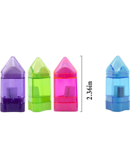 20 Sacapuntas Manuales Alpurple con Borrador y Recipiente