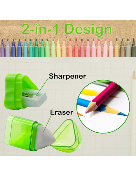 20 Sacapuntas Manuales Alpurple con Borrador y Recipiente