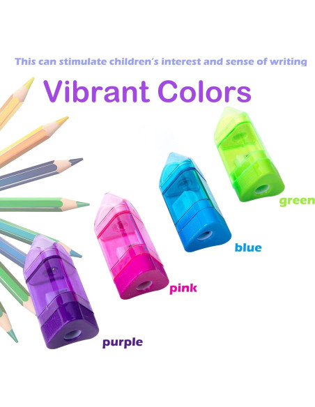 20 Sacapuntas Manuales Alpurple con Borrador y Recipiente