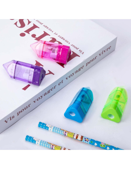 20 Sacapuntas Manuales Alpurple con Borrador y Recipiente