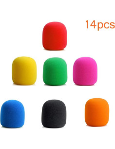 Cubiertas de esponja para micrófono de mano - 14 piezas multicolor 2