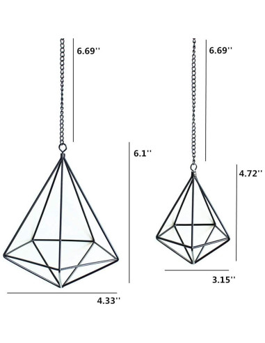 Soportes de Plantas de Aire Geométricos Libproqia - 4 Cestas de Metal Negras
