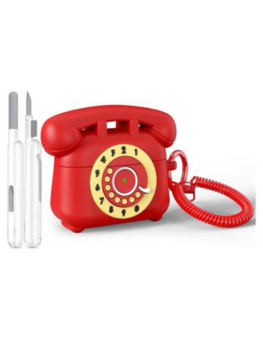 Funda AIRSPO para AirPods Pro 2 - Silicona Rojo + Kit Limpieza