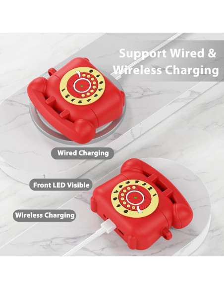 Funda AIRSPO para AirPods Pro 2 - Silicona Rojo + Kit Limpieza