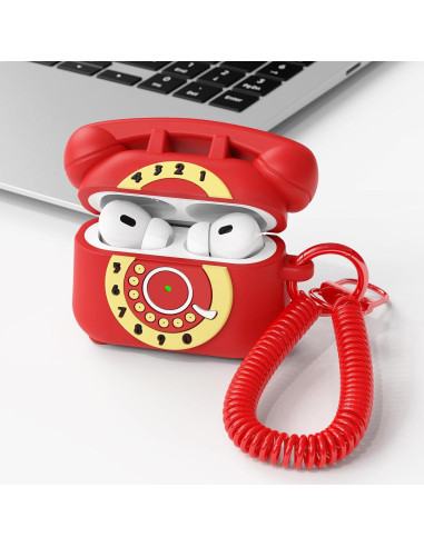 Funda AIRSPO para AirPods Pro 2 - Silicona Rojo + Kit Limpieza