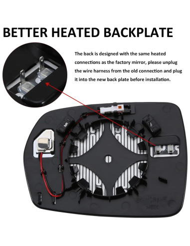 Cristal Espejo Lateral Derecho Ford Edge 2015-2021 - Calefacción