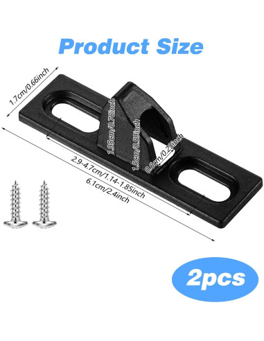 2 Sujetadores de Puerta Corredera HJZHII Metal Negro 6.1cm
