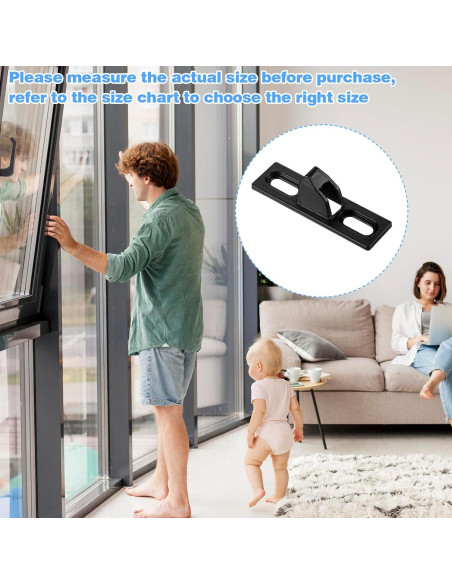 2 Sujetadores de Puerta Corredera HJZHII Metal Negro 6.1cm