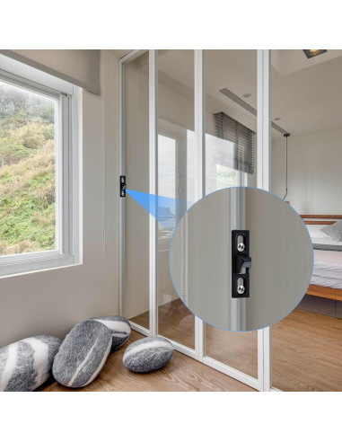 2 Sujetadores de Puerta Corredera HJZHII Metal Negro 6.1cm