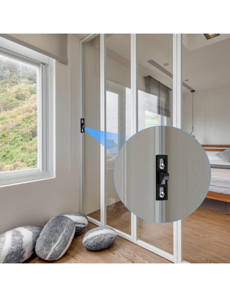 2 Sujetadores de Puerta Corredera HJZHII Metal Negro 6.1cm