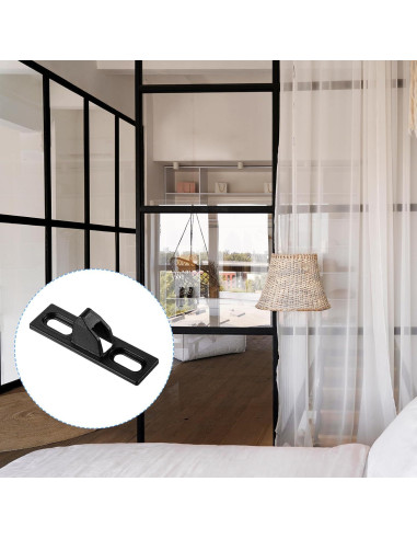 2 Sujetadores de Puerta Corredera HJZHII Metal Negro 6.1cm