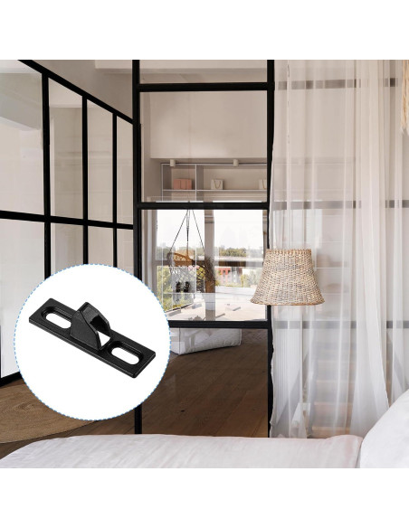 2 Sujetadores de Puerta Corredera HJZHII Metal Negro 6.1cm