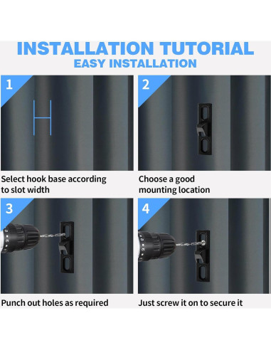 2 Sujetadores de Puerta Corredera HJZHII Metal Negro 6.1cm