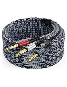 Cable de Audio GOSYSONG 1.83m 1/4 Estéreo a Doble 1/4 Mono