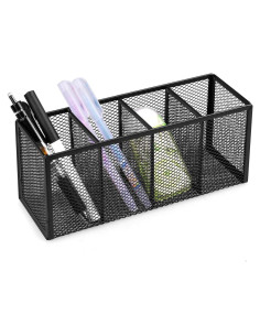Soporte para Lápices QYH de Malla Metálica 4 Compartimentos