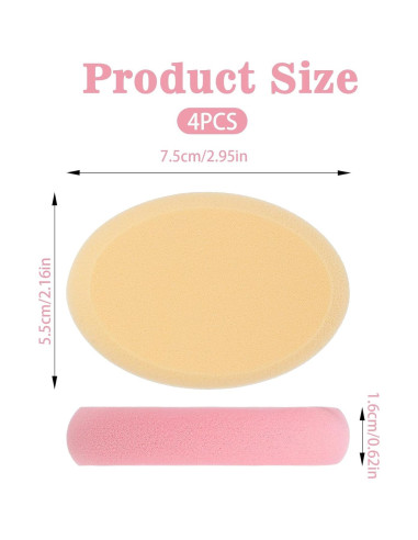 Paquete de 4 Esponjas Ovaladas de Maquillaje SynHHergyx