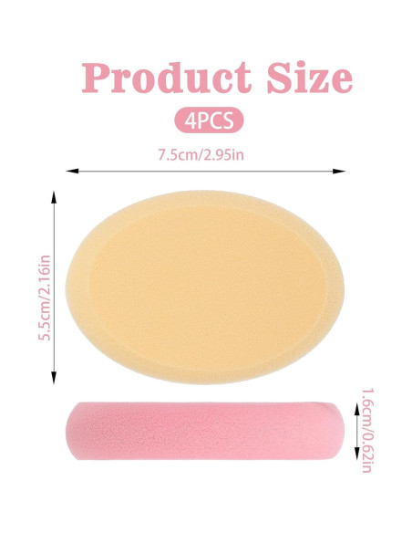 Paquete de 4 Esponjas Ovaladas de Maquillaje SynHHergyx