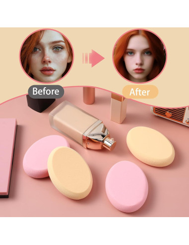 Paquete de 4 Esponjas Ovaladas de Maquillaje SynHHergyx