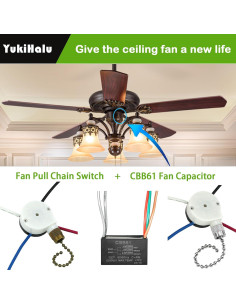 Interruptor de cadena YukiHalu para ventilador de techo 3 velocidades 2